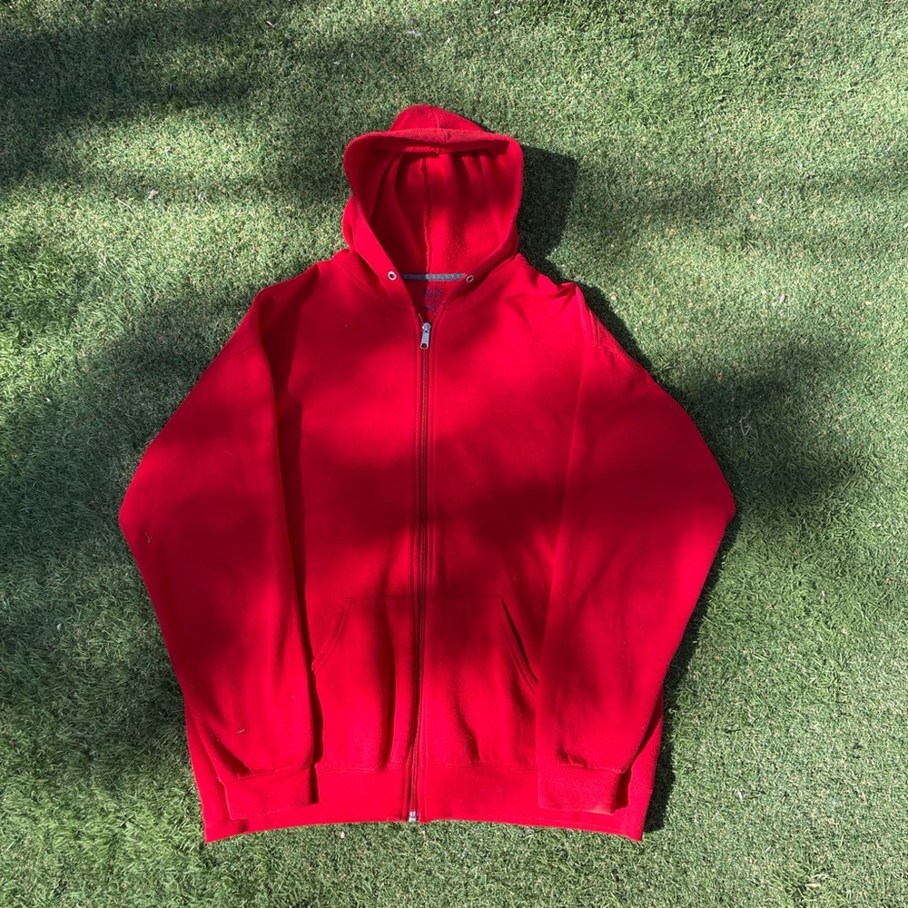 Red ZipUp Jacket Fruit of the Loom Size XL